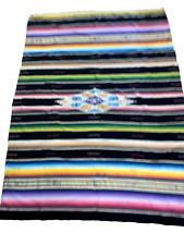 Vintage Mexican Navajo Blanket Throw Sarape  Saltillo Southwestern 5' x 7' 🤩 picture