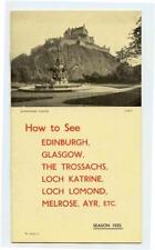 1935 Thos Cook Edinburgh Glasgow The Trossachs Loch Latrine Loch Lomond Booklet picture