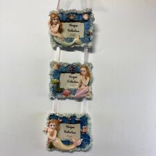VTG Mermaid Seashell Hanging Triple Photo Picture Frame 2 x 3 Turtle King 90s picture