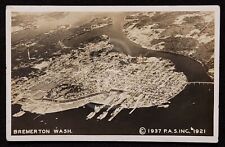 Scarce RPPC of Aerial View of Bremerton, Washington. C 1937 PAS Inc picture
