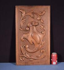 Antique French Highly Carved Panel in Oak Wood Salvage picture