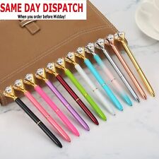  12 Pcs Retractable Diamond Pen with Big Crystal Bling Crystal Metal picture
