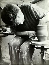 1960s Nostalgic Photo Handsome Man Potter Worker Making Jug Ukraine B&W Photo picture