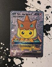Pikachu Mega Charizard Pokemon Gold Metal Card Fan Art Cards VSTAR VMAX MEGA GX picture