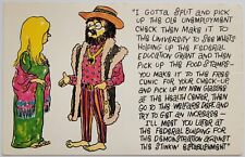 1970s Berkeley Hippie Postcard Mike Roberts Welfare Humor picture