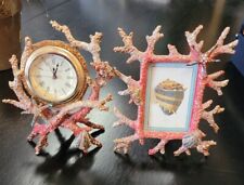 🐚⏰️Stunning Jay Strongwater Grotto Coral Reef Photo Frame & Clock Seashell🐚⏰️ picture