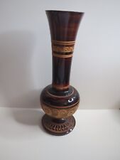 Vtg Wooden Turned Hand Carved Vase 9