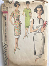 Simplicity 3349 Two Piece Tunic Dress MCM Sleeveless Slit Detail  bust 32 picture