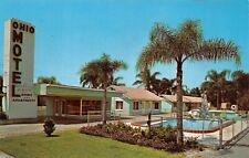 OHIO MOTEL Orlando Florida Palm Trees Swimming Pool Chrome Postcard picture
