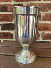 VTG Trophy Cup Style Brass Copper Silver Color Striated Metal Vase 8.5 in India picture