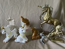 Vintage Lot of Solid Brass Unicorns and Other Whimsical Unicorn Figurines picture