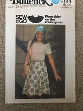 Vintage NEW Butterick Pattern 4194 Sew & Go Flare skirt on Cross Grain Sz 24 1/2 picture
