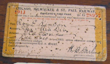 Vtg 1913 CM&StP Chicago Milwaukee and St Paul Railway Pass Issued R.E. Kenyon picture