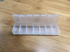 Tupperware 7 Day Clear Pill Case Keeper Divided Container Braille #1862 NOS picture