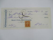 1871 vintage UNITED STATES TRUST COMPANY CHECK with 2 CENT BANK CHECK STAMP picture