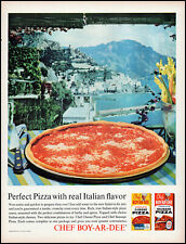1964 Chef Boy-Ar-Dee Pizza Italian Seaside retro photo print ad adL53 picture