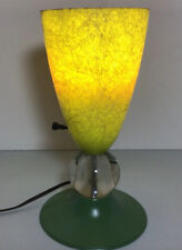 VTG MCM Fiberglass Cone Lucite Ball TABLE LAMP GREEN Up Light Accent Desk Modern picture