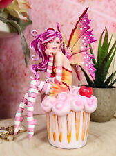 Ebros Colorful Amy Brown Pink Cherry Cupcake Fairy Statue Sweet Tooth Collection picture
