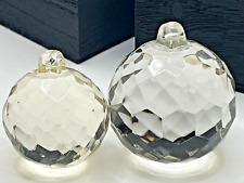 2 Large Vintage Crystal Drop Ball Glass Round Faceted Chandelier Prism 226g picture
