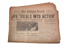 “JFK Ideals Into Action” November 27, 1963 The Elkhart Truth Newspaper  picture