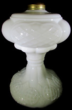 Antique PRINCE EDWARD Opaque White Glass Oil Kerosene Massive Sewing Lamp THURO picture