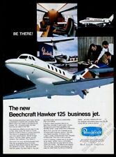 1970 Beechcraft Hawker 125 business jet plane photo Beech vintage print ad picture