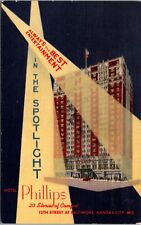 Linen Postcard Hotel Phillips 12th Street at Baltimore in Kansas City, Missouri picture