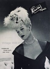 1946 Frank Palma Originals Hat PRINT AD 6” VINTAGE  Fashion Promo picture