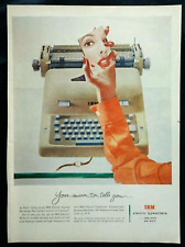 1954 IBM Electric typewriter Vintage print ad Hand holding a mirror VG picture