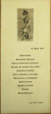 Menu 1901 French, Woman in Winter Clothing, Becassines au Champagne picture