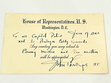 Vtg 1944 House of Representatives US Capital Police Pentagon Card Washington DC picture