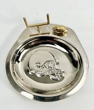 Vintage Chrome Football Themed Sports Ashtray or Key Dish picture