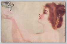 Postcard Pretty Lady and Dove Smith's Station AL c 1907 picture
