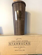 Starbucks Tumbler EXCLUSIVE The Pike Place Market Studded Gold Cup Venti 24oz picture