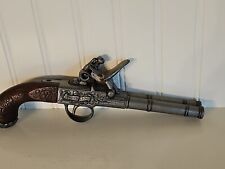 Antique Reproduction Flintlock 2 Cannon Barreled Pistol. picture