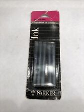 Vintage Parker Permanent Black Ink Super Quink Ink Cartridges 5 pack NOS picture