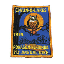Vintage Boy Scout Chain-O-Lakes Pokagon Kekionga Hike 1974 Cloth Back BSP2-L5 picture