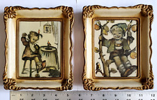 Vintage Original Hummel Mini Prints Framed Art Pictures set of 2 picture