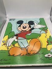 Vintage 1980’s Wooden PLAYSKOOL MICKEY MOUSE (9 Piece) Puzzle # 190-05 picture