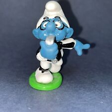 Smurfs Referee Brainy Smurf Sports Football Ref Whistle 20191 Vintage Figurine picture