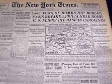 1944 FEBRUARY 17 NEW YORK TIMES - NAZIS RETAKE APRILIA NEAR ROME - NT 3701 picture