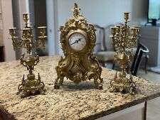 Imperial BREVETTATO  Clock with  TWO Candelabras - 3 Piece Garniture Set picture