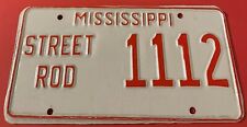 Mississippi Street Rod License Plate 1112 Hot Rod Classic Car Good Number picture