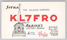 Vintage Postcard QSL Amateur Radio Calling Card KZ5AK Bob Holt Sitka AK 0739 picture