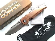 Japanese VG-10 Steel Pocket Knife Manual Ball Bearing Flipper Real Copper Scales picture
