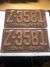 1929 Connecticut License Plates Z-3581 Pair Hot Rods picture