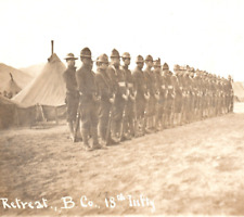 Texas City 18th Infantry Army Soldiers Rppc Real Photo Postcard picture