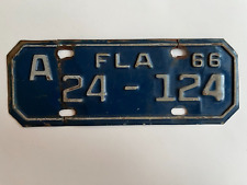 1966 Florida Motorcycle License Plate County 24 St Lucie Original, but Repaired picture