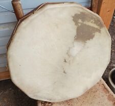 **AWESOME  LARGE 20 IN. VINTAGE NATIVE AMERICAN  RAWHIDE POW WOW DRUM  NICE