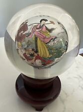 Vintage Chinese Hand Painted Reverse Art Glass Globe  4.5
